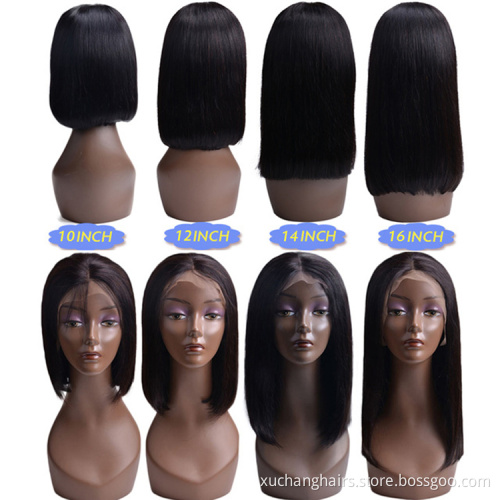 Cheap Price Short Bob Human Hair Wig,8inch-14inch Wholesale Mink Brazilian Hair Wig,4x4 Closure Short Bob Wigs For Black Women